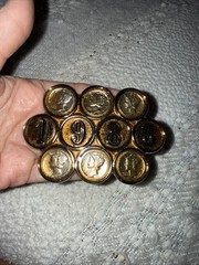 Vintage Coin Design Gold Tone Metal Belt Buckle Fits 2in 1986