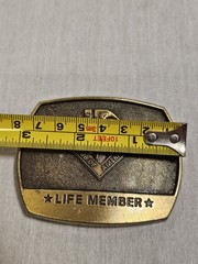 Handyman Club Of America Life Member Tool Shop Carpenter Mens Brass Belt Buckle