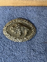 Vintage EGE American Bison Pewter Belt Buckle Buffalo 1993 Made In USA