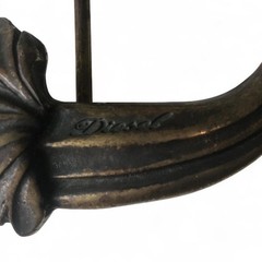 Vintage RARE Diesel Solid Brass Belt Buckle UNISEX FLORAL SCROLLING D SCRIPT