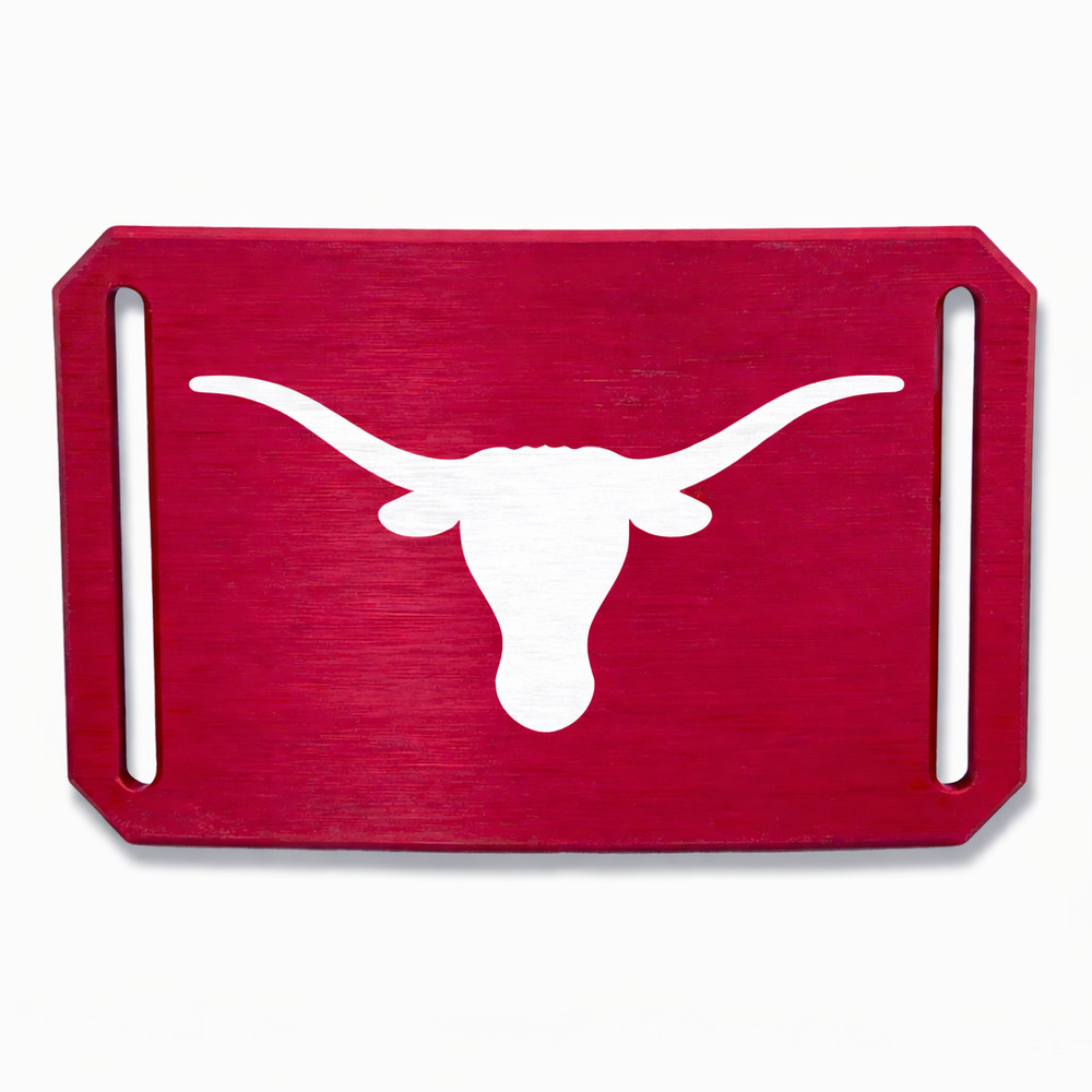 CRIOS Branding Belt Aluminum Buckle Red Texas Longhorn Cattle Cowboy Cowgirl Unisex