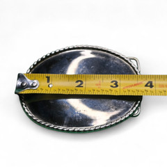Men&rsquo;s Silver Tone Oval Belt Buckle Rope Edge