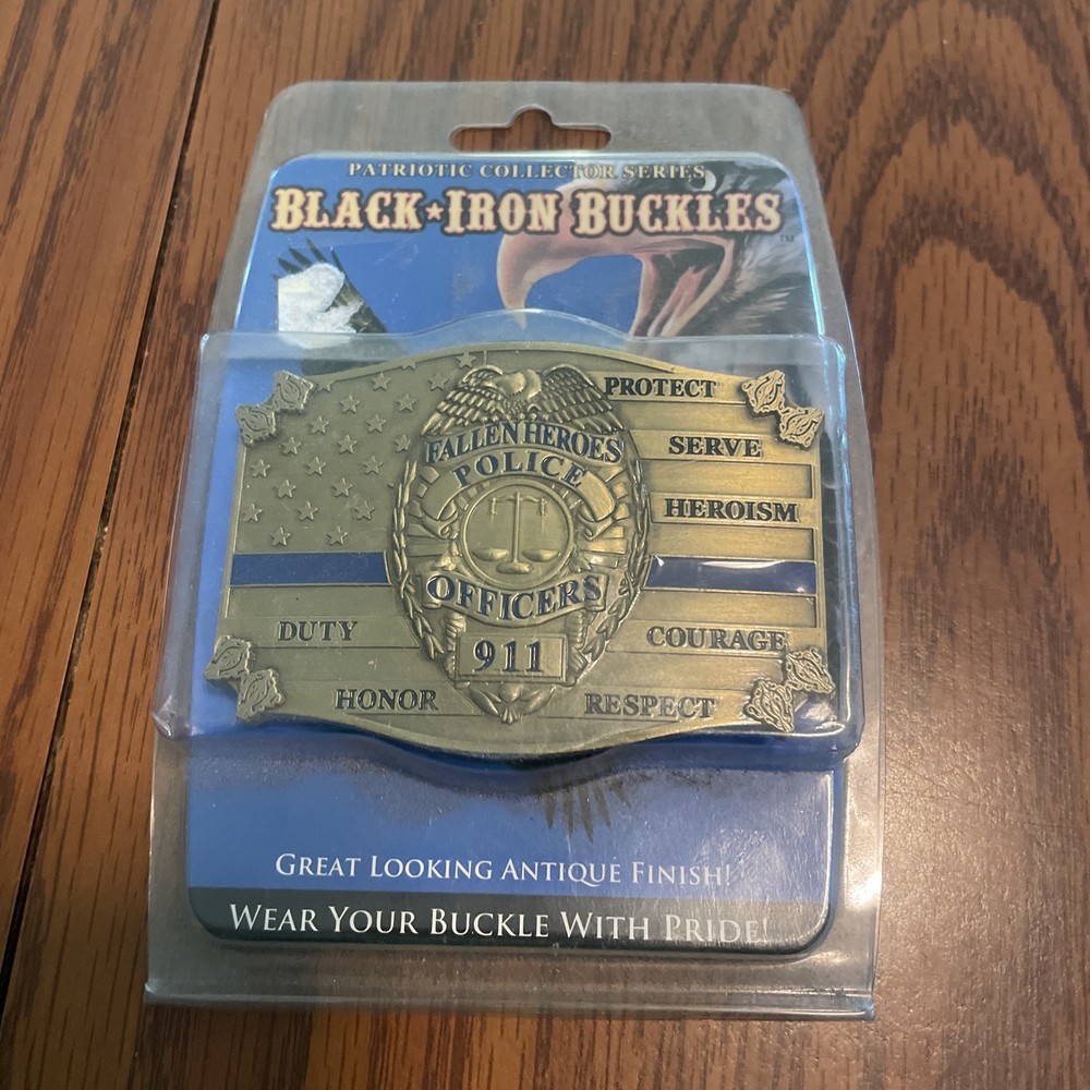 Black Iron Fallen Heroes Police Officers . Belt Buckle
