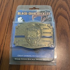 Black Iron Fallen Heroes Police Officers . Belt Buckle