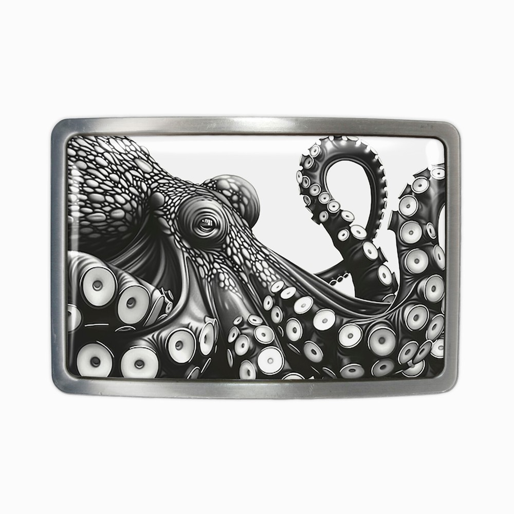 Kraken Belt Buckle – Octopus Marine Biology Art Handmade Belt Buckle – 653