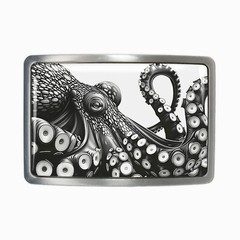 Kraken Belt Buckle – Octopus Marine Biology Art Handmade Belt Buckle – 653