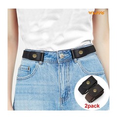 WHIPPY 2 Pack Buckle Free Comfortable Large Size: 32&Prime;-48&Prime;, A-black/Coffee