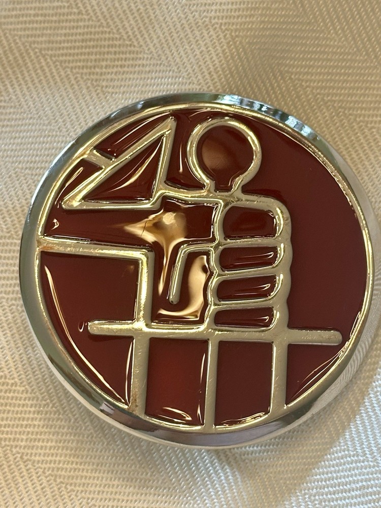 Hellboy Belt Buckle Universal Studios Comic Con Hell Boy Silver Tone Red Enamel