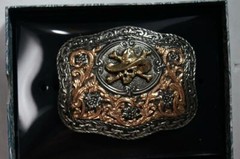 Crumrine Western Belt Buckle Cowboy Skull C10141