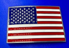 Patriots United States American Flag Star Strips Enameled Patriotic Belt Buckle