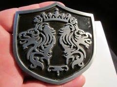 VINTAGE UNKNOWN HISTORICAL CREST THEME BELT BUCKLE – LARGE – GW-13