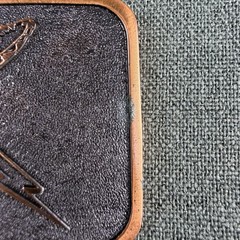 Vintage AT Designs ACS Belt Buckle Made In Canada Copper eel Lightning