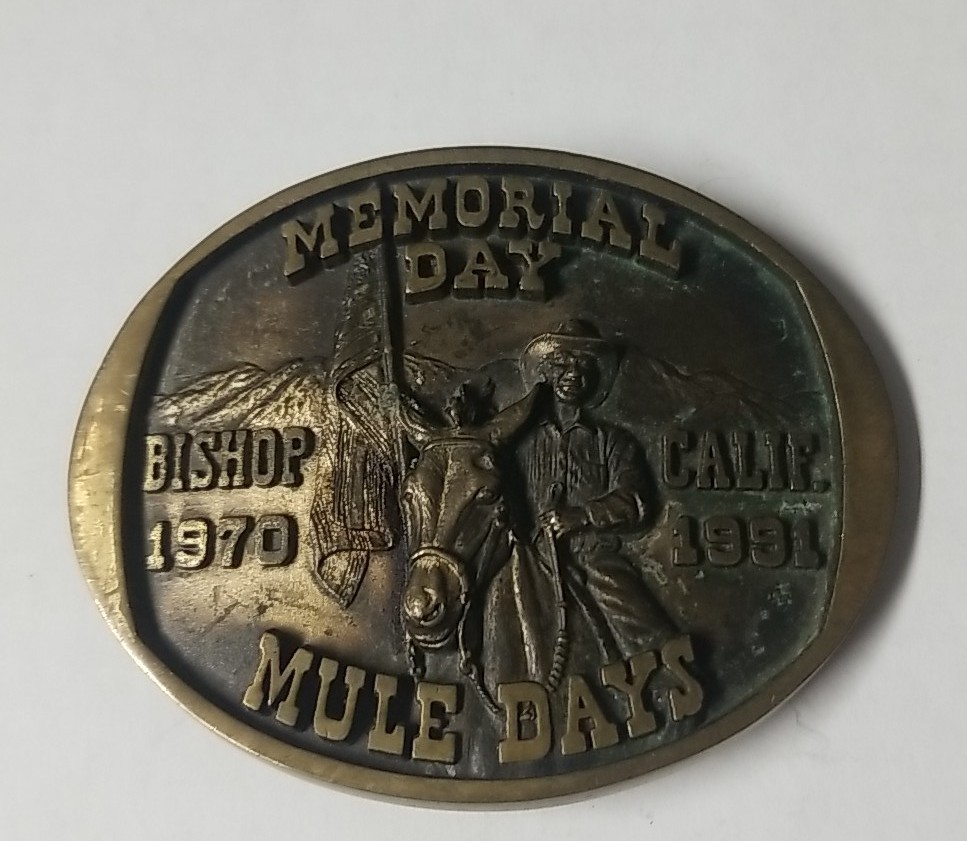 Vintage 1970/1991 Bishop, CA Mule Days Solid Bronze Belt Buckle 1846 of 3000