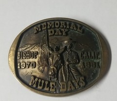 Vintage 1970/1991 Bishop, CA Mule Days Solid Bronze Belt Buckle 1846 of 3000