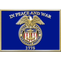 United States Merchant Marine Logo In Peace And War Belt Buckler, 3.25&Prime;