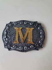 Western Belt Buckle Initial Letters ABCDEFG to Y-Cowboy Rodeo Large Belt..