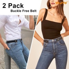 WHIPPY 2 Pack Buckle Free Comfortable Large Size: 32&Prime;-48&Prime;, A-black/Coffee