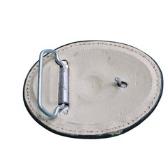 Texas Embroidered Leather Belt Buckle Brown Oval