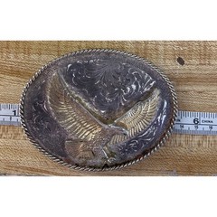 Vintage Montana Silversmiths Belt Buckle Eagle Western Cowboy Americana Engraved