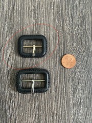 single Prong Square Replacement Black Leather w silver pin Belt Buckle 25mm 1&Prime;