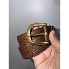 COACH Water Buffalo Leather Belt 30 Brown Gold Brass Buckle USA 8800 Vtg 34.5&Prime;