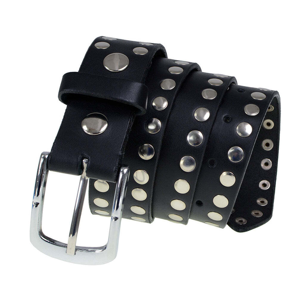 Milwaukee Leather MP7100 Men&rsquo;s Studded Genuine Leather Belt for Biker w/ Buckle