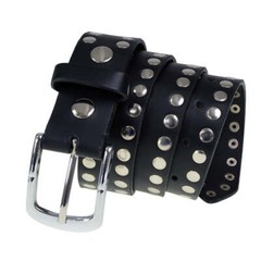 Milwaukee Leather MP7100 Men&rsquo;s Studded Genuine Leather Belt for Biker w/ Buckle