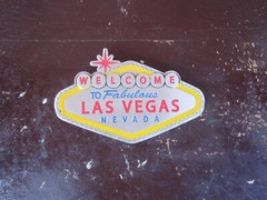 2003 Las Vegas Belt Buckle Pewter Welcome to Fabulous Nevada Drive Carefully