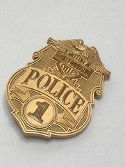 NIB Harley-Davidson 1988 Jostens Police Badge Gold Belt Buckle # 98460-88VG