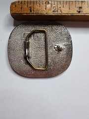 Vintage Von Zipper Enameled Large Metal Belt Buckle Silver and Black