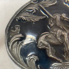 End Of Trail Men’s Belt Buckle By Siskiyou Blue Color Made In USA 1995