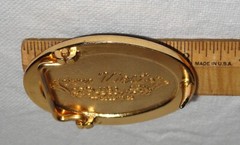 Von West Belt Buckle ~ Fly Fishing Lures ~ USA ~ Gold Tone