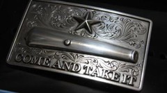 Nocona Silver Toned « Come and take it » Canon Belt Buckle 37103