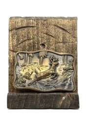 1980 BTS Whitetail Buck Deer Solid Brass Belt Buckle 2&Prime; x 1 3/8&Prime;