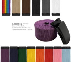 Military Belt Canvas Web Non Leather One Size, 1 Pack 12 – Green