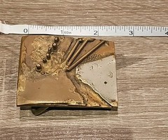 Vintage 1984 David Mills Bowman Handmade Designer Belt Buckle Free shipping
