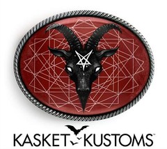 Satanic Goat Head Belt Buckle – Geometric Pentagram Witchcraft Buckle – 8-SO
