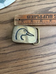 Vintage 1978 BTS Solid Brass Ducks Unlimited Belt Buckle Hunting Belt Buckle