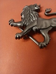 Lion Belt Buckle Pewter Brushed Nickel Angry 2 Inch Bar