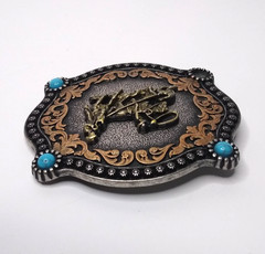 Nocona Rectangle Team Roping Roper Western Cowboy Rodeo Belt Buckle 37022