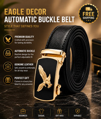 Men Eagle Decor Automatic Buckle Belt