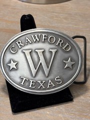 Crawford « W » Texas Belt Buckle Brushed Silver Tone APRIL 26, 2002 ~B35~