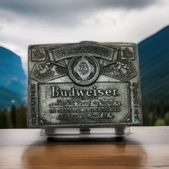 Vintage Indiana Metal Craft Anheiser Busch Budweiser Beer Belt Buckle