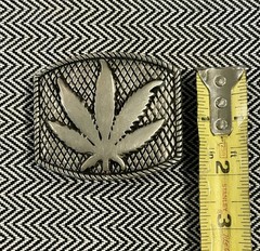Vintage Lucien Pellet-Finet Gunmetal Leaf Belt Buckle – 2.75”x2.5”