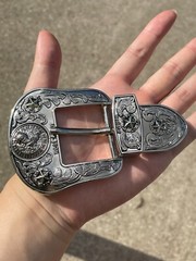 Western Buckle Set 3 Piece Rooster Buckle Star Buckle Hebilla Vaquero Gallo 1.5