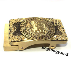 Solid Brass « Bull » Belt Buckle Automatic Belt Buckles Fits For 35mm Wide Belt