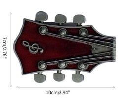 Red Enamel Guitar Headstock Belt Buckle Musician Western other Colors Available