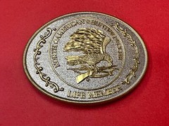 North American Hunting Club Belt Buckle Of Life Member Eagle Rifle Emblem