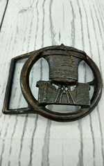 Liberty Bell Pass Stow Symbol of American independence Vintage Belt Buckle