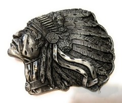 ✖ HQ WESTERN Indian Chief Native Cowboy Rodeo Style Belt Buckle Heritage USA